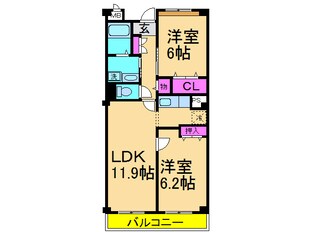 パルテールＢの物件間取画像